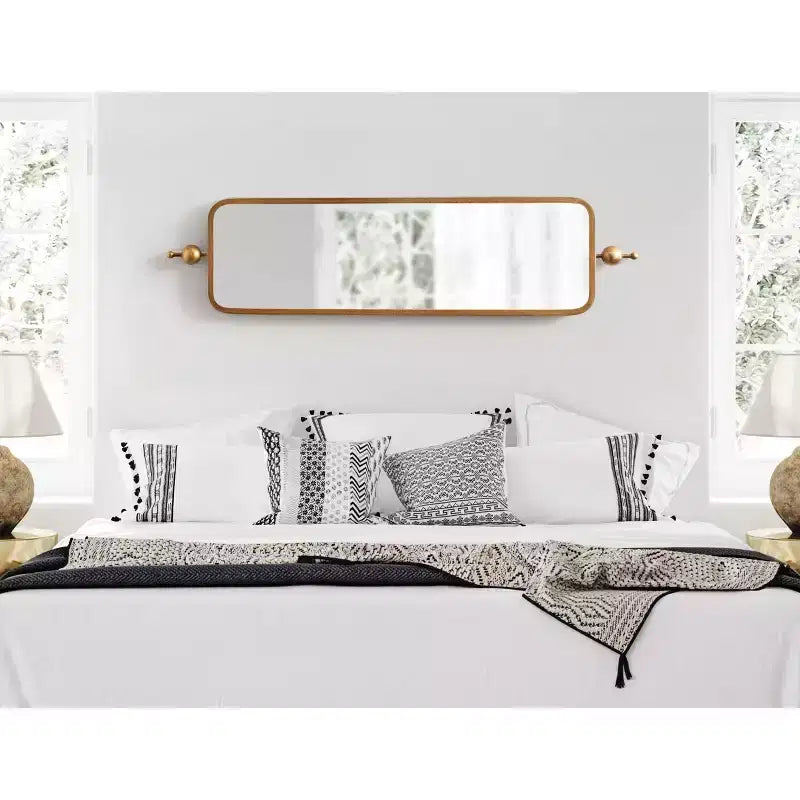 Kate & Laurel All Things Decor Miroir rectangulaire étroit Kasota 23x91cm Métal Doré