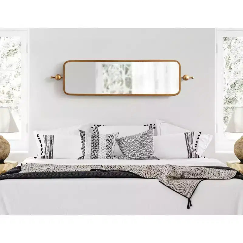Kate & Laurel All Things Decor Miroir rectangulaire étroit Kasota 23x91cm Métal Doré