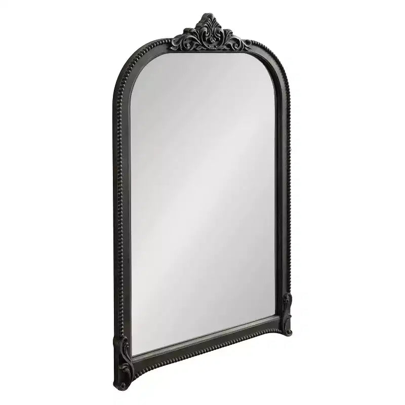 Kate & Laurel All Things Decor 24"x38" Hubanks Arched Wall Mirror Black