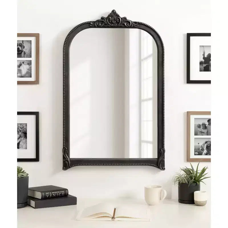 Kate & Laurel All Things Decor Miroir mural arqué Hubanks 24 po x 38 po Noir