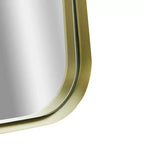 Miroir décoratif ovale 14" x 24" à bord relevé fin, cadre partiellement métallique, doré - Head West