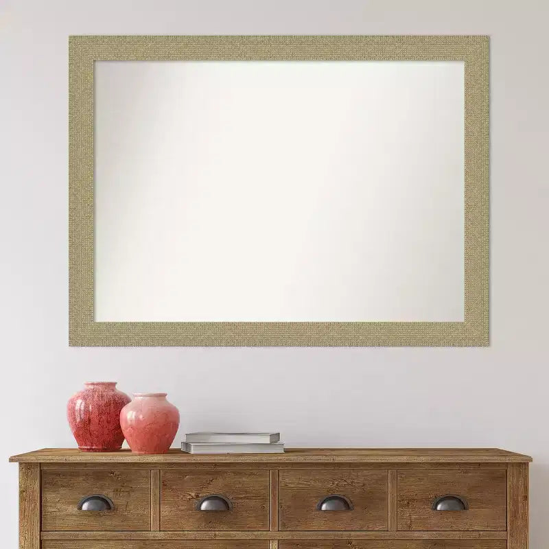 Miroir mural mosaïque doré sans biseau 42 po x 31 po - Amanti Art