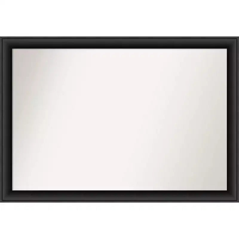 40" x 28" Non-Beveled Nero Wood Bathroom Wall Mirror Black - Amanti Art: Modern Rectangular, Includes Mount Hardware