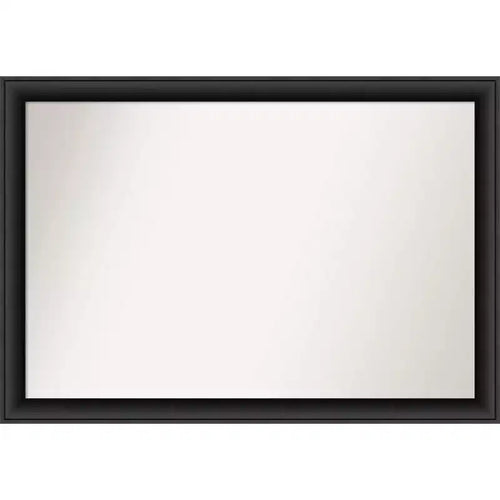 40" x 28" Non-Beveled Nero Wood Bathroom Wall Mirror Black - Amanti Art: Modern Rectangular, Includes Mount Hardware