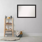 Miroir mural de salle de bain en bois Nero non biseauté de 40 po x 28 po noir - Amanti Art : Rectangulaire moderne, quincaillerie de montage incluse