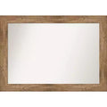 42" x 30" Non-Beveled Owl Wood Bathroom Wall Mirror Brown - Amanti Art: Modern Rectangle, Wall Mount