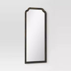 Miroir sur pied grande taille 30 po x 70 po, collection campagne française, noir - Threshold™ : cadre en bois, reflet intégral