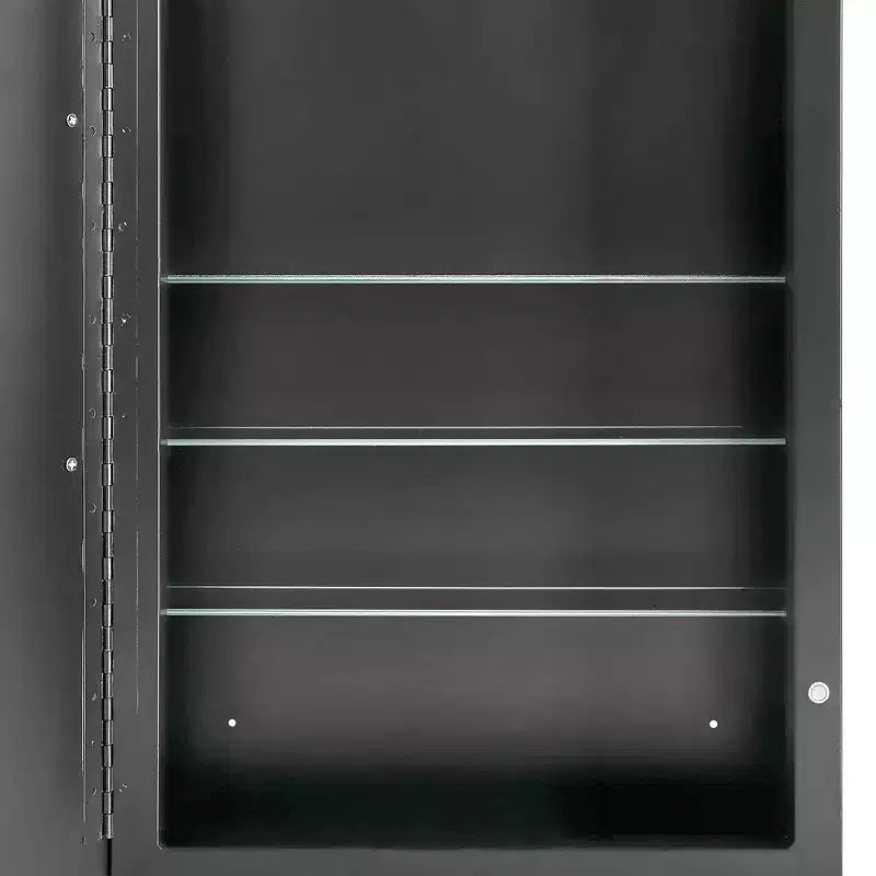Armoire à pharmacie avec miroir Head West 40x66 cm, élégante, au fini brossé noir, de style métro perlé