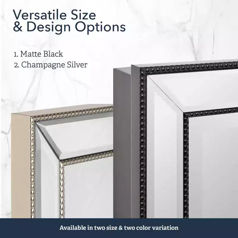Armoire à pharmacie avec miroir Head West 40x66 cm, élégante, au fini brossé noir, de style métro perlé