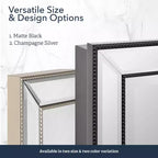 Armoire à pharmacie avec miroir Head West 40x66 cm, élégante, au fini brossé noir, de style métro perlé