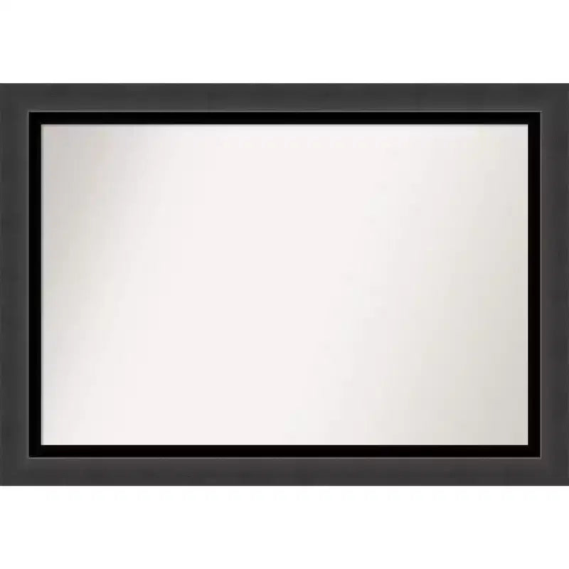 41" x 29" Non-Beveled Tuxedo Black Wall Mirror - Amanti Art: Large, Modern, Rectangular, Polystyrene Frame