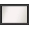 41" x 29" Non-Beveled Tuxedo Black Wall Mirror - Amanti Art: Large, Modern, Rectangular, Polystyrene Frame