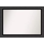 41" x 29" Non-Beveled Tuxedo Black Wall Mirror - Amanti Art: Large, Modern, Rectangular, Polystyrene Frame