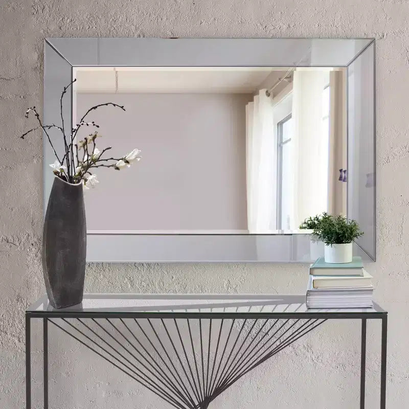 Miroir mural rond Howard Elliott 32"x32" avec cadre en fer or champagne : Style moderne, aucun assemblage requis, fixation murale