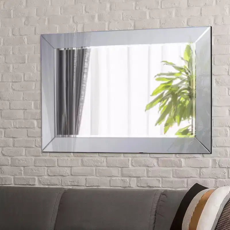 Miroir mural rond Howard Elliott 32"x32" avec cadre en fer or champagne : Style moderne, aucun assemblage requis, fixation murale