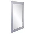 Miroir mural rond Howard Elliott 32"x32" avec cadre en fer or champagne : Style moderne, aucun assemblage requis, fixation murale