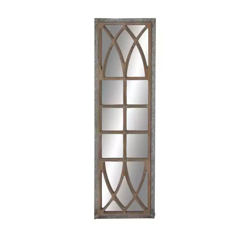 Miroir Mural Cadre Bois de Ferme Inspiré d'un Cadre de Fenêtre Marron - Olivia & May : Décoration Rectangulaire Rustique, Aucun Assemblage Requis