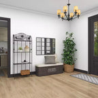 Miroir mural inspiré d'une vitre de fenêtre Noir - Olivia & May : Style industriel, 45x35.38", Cadre en fer