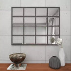 Miroir mural inspiré d'une vitre de fenêtre Noir - Olivia & May : Style industriel, 45x35.38", Cadre en fer
