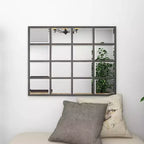 Miroir mural inspiré d'une vitre de fenêtre Noir - Olivia & May : Style industriel, 45x35.38", Cadre en fer