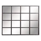 Miroir mural inspiré d'une vitre de fenêtre Noir - Olivia & May : Style industriel, 45x35.38", Cadre en fer