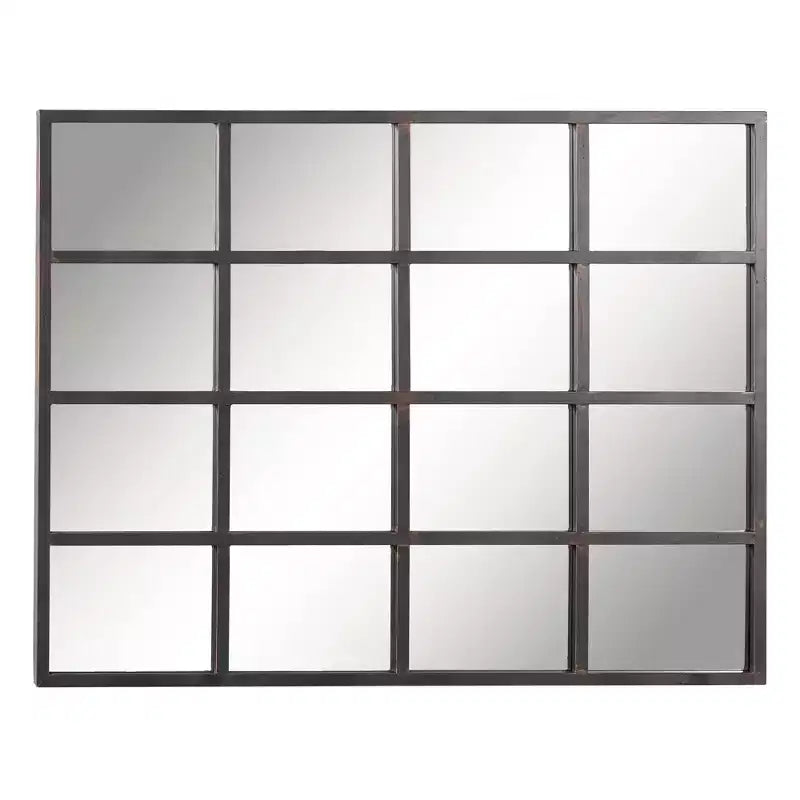 Miroir mural inspiré d'une vitre de fenêtre Noir - Olivia & May : Style industriel, 45x35.38", Cadre en fer