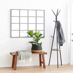 Miroir mural inspiré d'une vitre de fenêtre Noir - Olivia & May : Style industriel, 45x35.38", Cadre en fer