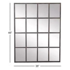 Miroir mural inspiré d'une vitre de fenêtre Noir - Olivia & May : Style industriel, 45x35.38", Cadre en fer