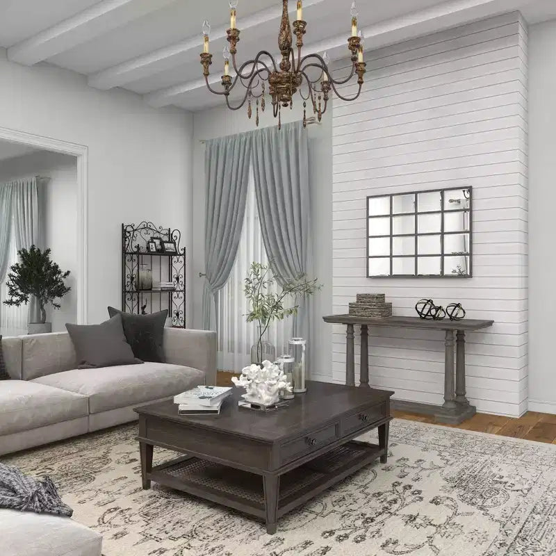 Miroir mural inspiré d'une vitre de fenêtre Noir - Olivia & May : Style industriel, 45x35.38", Cadre en fer