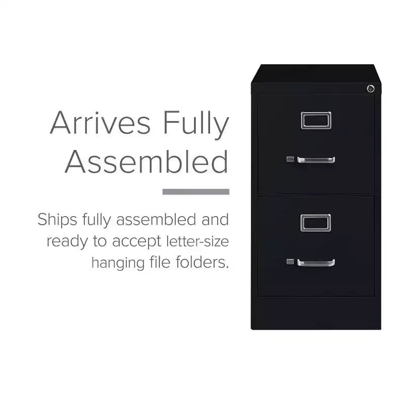 Hirsh Classeur vertical 2 tiroirs 56 cm Noir : Cadre en acier, certifié GreenGuard et ANSI/BIFMA, aucun assemblage requis