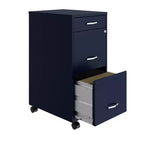 Space Solutions Classeur mobile vertical 3 tiroirs de 18 po de profondeur, largeur lettre, bleu marine