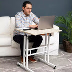 Bureau assis/debout roulant blanc avec rangement latéral - Mind Reader
