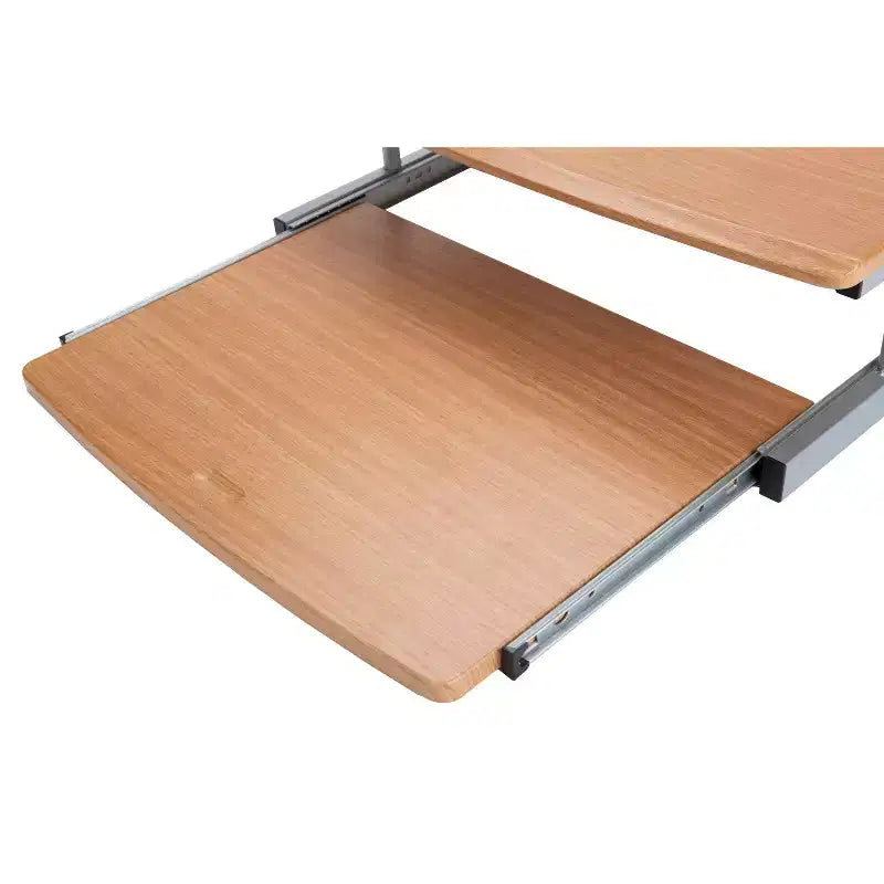 Support d'écran Mind Reader, tiroir coulissant pour clavier, ordinateur portable, rehausseur, bureau, bois, métal, 50,8 cm (L) x 37,5 cm (l) x 15 cm (H), marron, argent