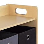 Organisateur pour enfants Humble Crew avec bacs en tissu et portes-graffiti en bois naturel : cadre en MDF, 1 étagère, 2 ans et plus, 86,4 cm l. x 81,3 cm h.