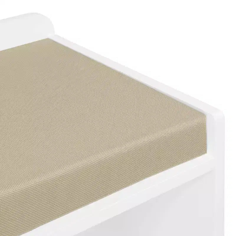 Banc de rangement RiverRidge Kids' Catch-All Cubby avec étagères de rangement pour jouets et siège rembourré pour coin lecture et salle de jeux, blanc
