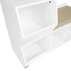 Banc de rangement RiverRidge Kids' Catch-All Cubby avec étagères de rangement pour jouets et siège rembourré pour coin lecture et salle de jeux, blanc