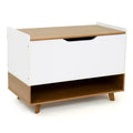 Humble Crew Morgan Mid-Century Kids' Toy Chest with Soft Close Lid and Storage Shelf Wood/White