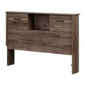 Full Ulysses Kids' Bookcase Headboard with Doors Fall Oak - South Shore: Full Size, Modern, Wood, Brown