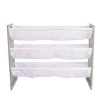 Humble Crew Kids' Slate Stuffed Animal Organizer Gray: MDF Frame, 3 Shelves, 4-Piece Bin Shelves, 32" H x 42" W x 11" D