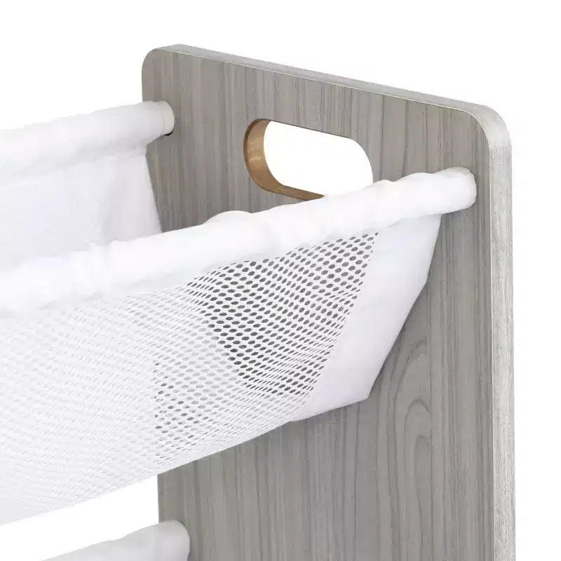 Humble Crew Kids' Slate Organisateur de peluches gris : Cadre en MDF, 3 étagères, 4 bacs de rangement, 81,3 cm H x 106,7 cm L x 27,9 cm P