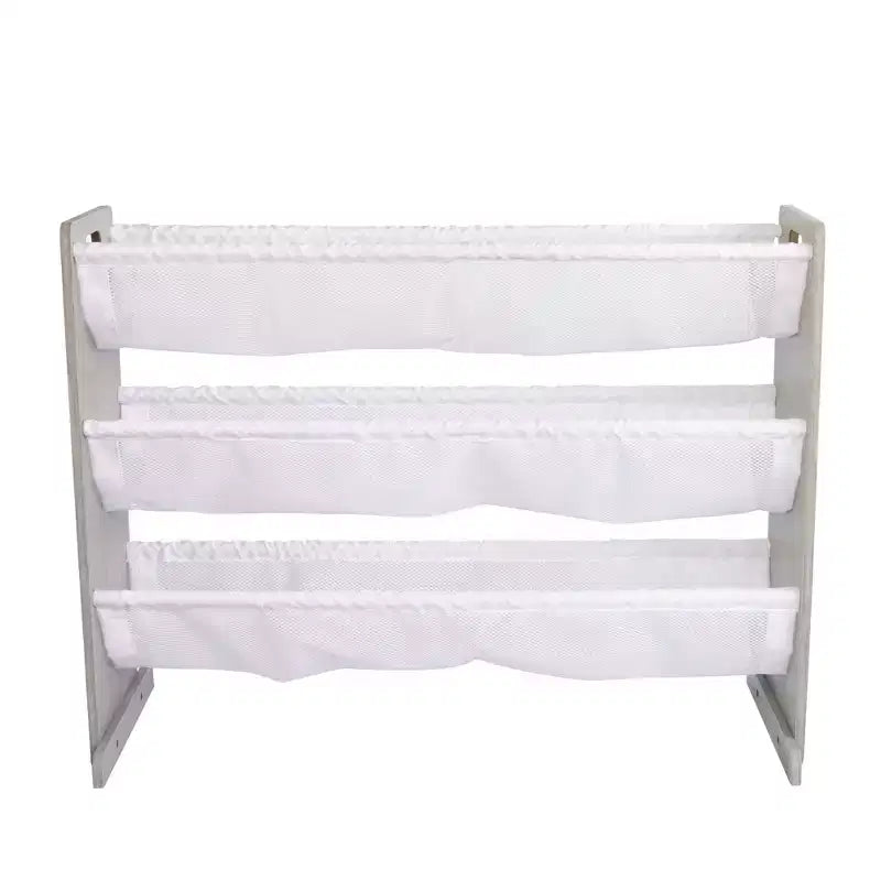 Humble Crew Kids' Slate Organisateur de peluches gris : Cadre en MDF, 3 étagères, 4 bacs de rangement, 81,3 cm H x 106,7 cm L x 27,9 cm P