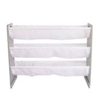 Humble Crew Kids' Slate Organisateur de peluches gris : Cadre en MDF, 3 étagères, 4 bacs de rangement, 81,3 cm H x 106,7 cm L x 27,9 cm P