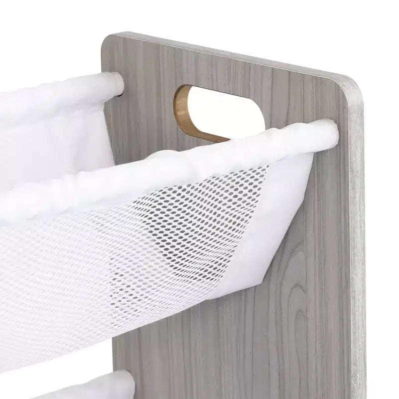 Humble Crew Kids' Slate Organisateur de peluches gris : Cadre en MDF, 3 étagères, 4 bacs de rangement, 81,3 cm H x 106,7 cm L x 27,9 cm P