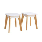 WildKin 2 tabourets de table pour enfants, travaux manuels, blanc : Structure en bois non rembourrée, Tabouret enfant, Chaise de salle à manger