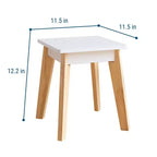 WildKin 2 tabourets de table pour enfants, travaux manuels, blanc : Structure en bois non rembourrée, Tabouret enfant, Chaise de salle à manger