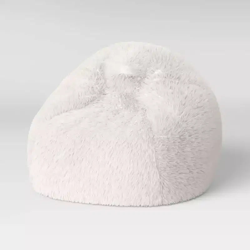 Long Fur Kids' Bean Bag Cream - Pillowfort™