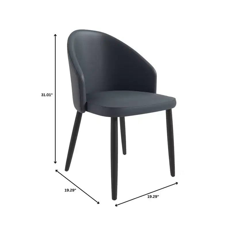 Lot de 2 chaises de salle à manger rembourrées LeisureMod Paradiso - Dossier incurvé avec pieds en bois, élégantes, confortables et durables pour les salles à manger