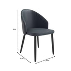 Lot de 2 chaises de salle à manger rembourrées LeisureMod Paradiso - Dossier incurvé avec pieds en bois, élégantes, confortables et durables pour les salles à manger
