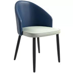 Lot de 2 chaises de salle à manger rembourrées LeisureMod Paradiso - Dossier incurvé avec pieds en bois, élégantes, confortables et durables pour les salles à manger