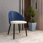 Lot de 2 chaises de salle à manger rembourrées LeisureMod Paradiso - Dossier incurvé avec pieds en bois, élégantes, confortables et durables pour les salles à manger